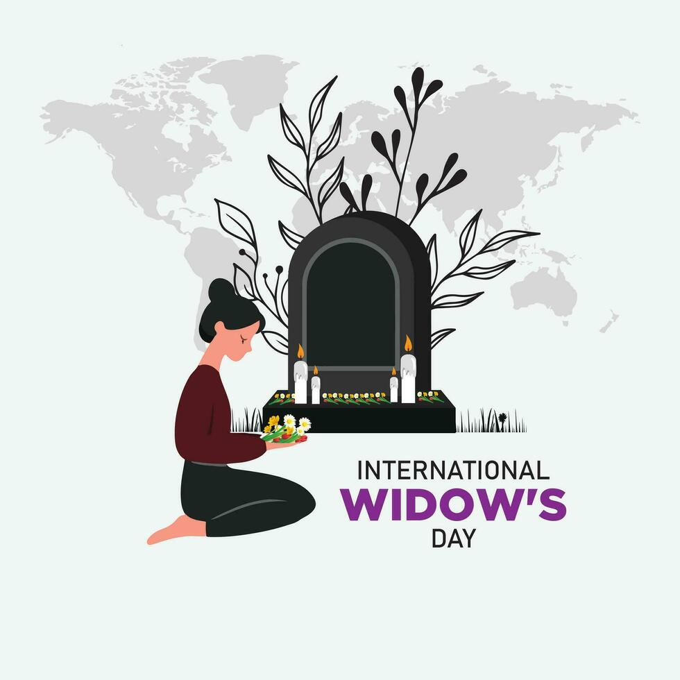 international widow's day concept. June 23. Template for background, banner, card, poster. vector illustration.