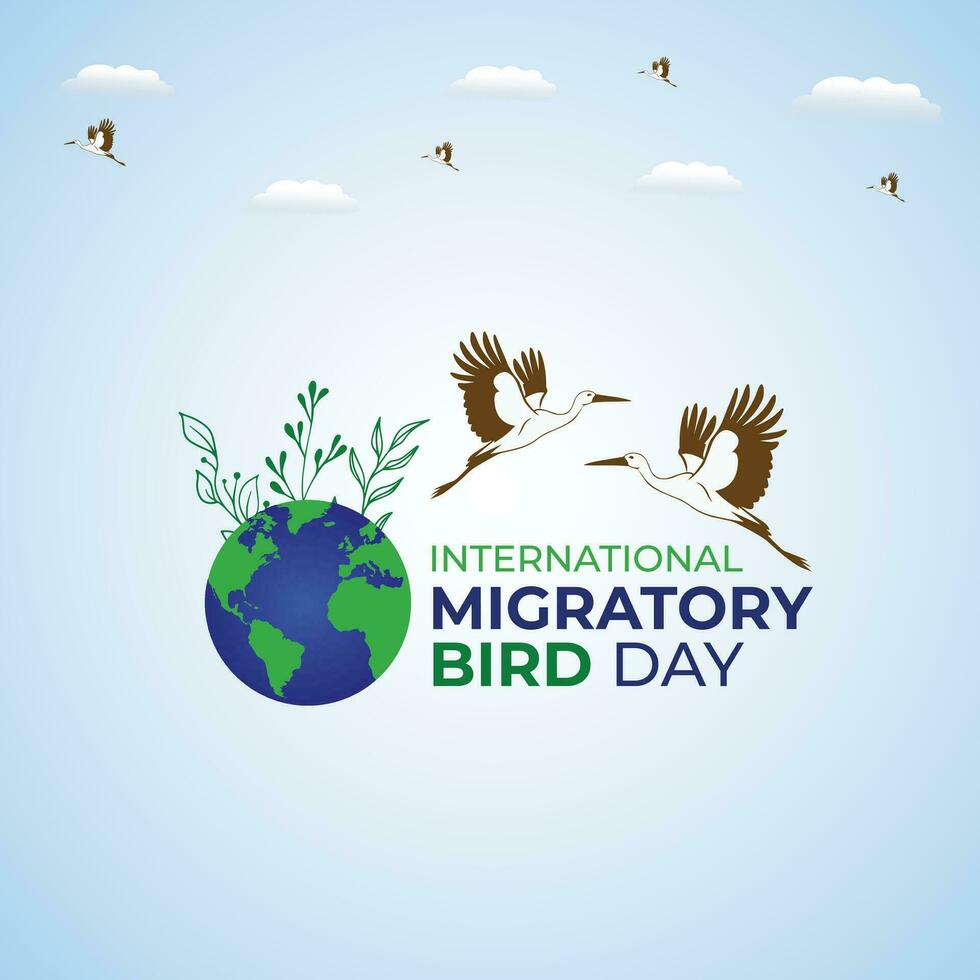 World Migratory Bird Day. Template for background, banner, card, poster
