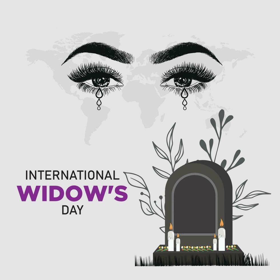 international widow's day concept. June 23. Template for background, banner, card, poster. vector illustration.