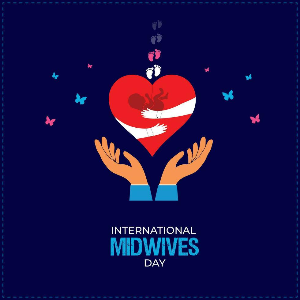 International Midwives Day. Template for background, banner, card, poster. vector illustration.