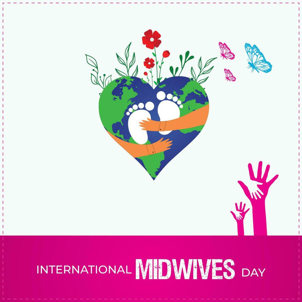 International Midwives Day. Template for background, banner, card, poster. vector illustration.