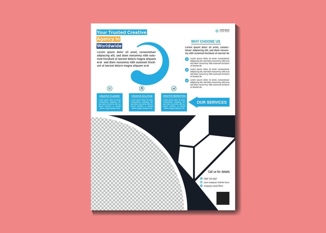 Corporate flyer vector template layout design