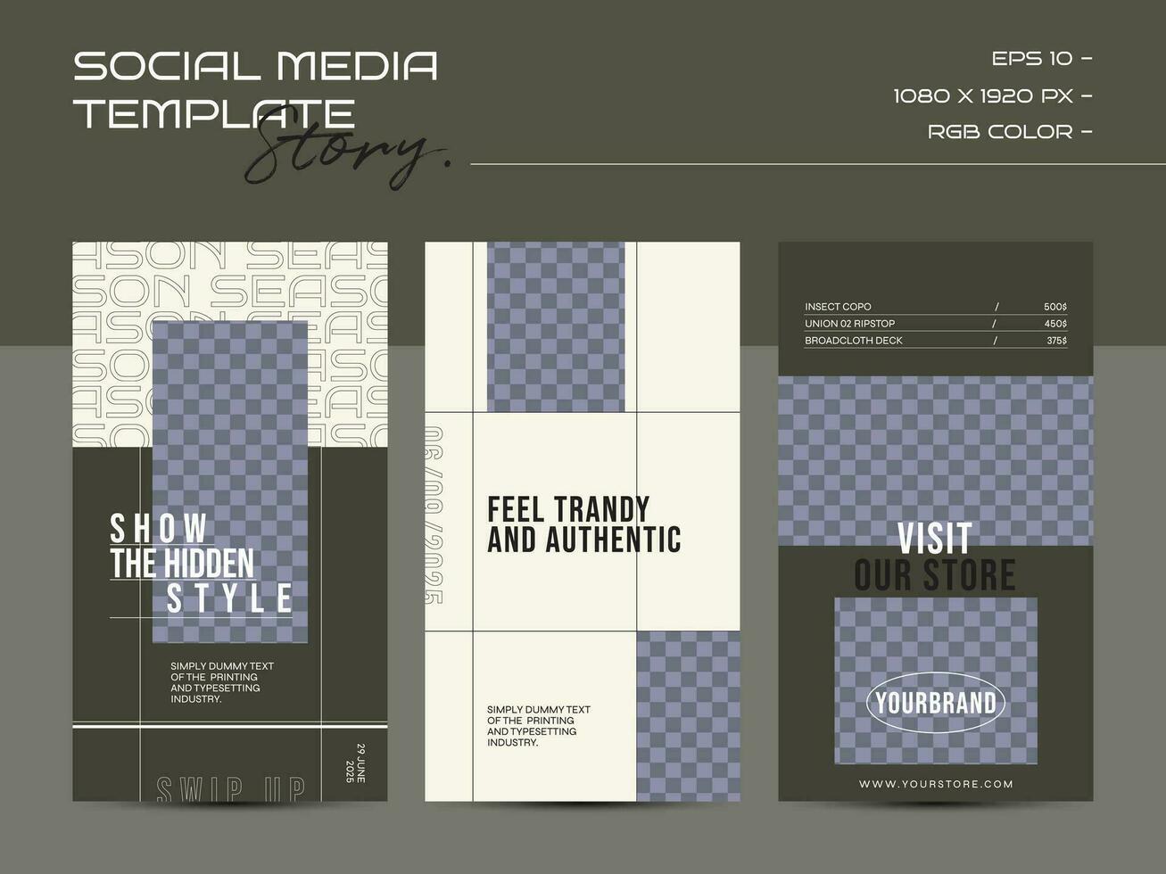 Hype minimalis social media story banner template for fashion vector