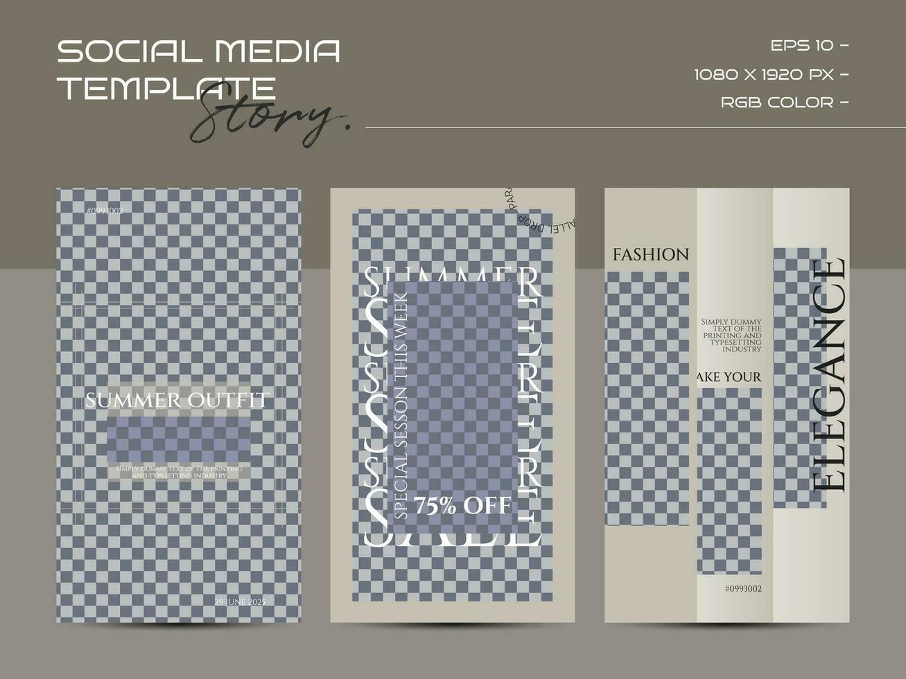 Modern minimalis fashion design for social media story template vector