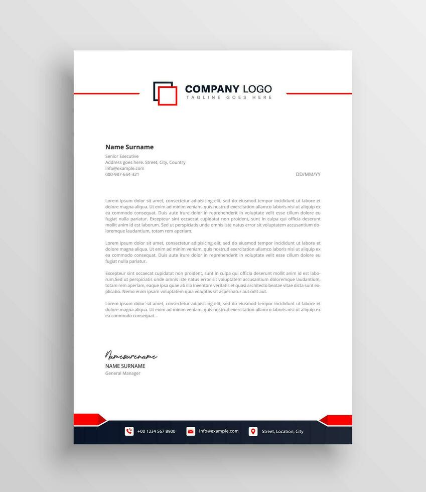 Abstract Letterhead Design Modern Business Letterhead Design Template vector