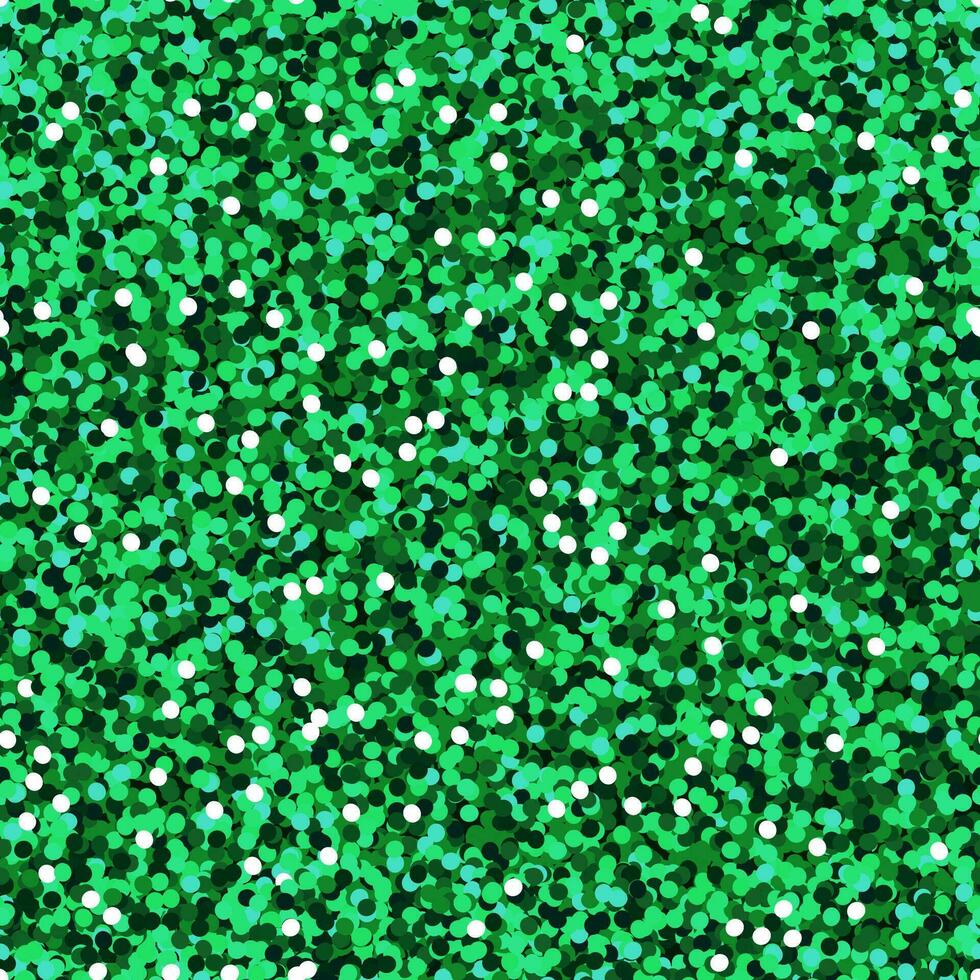 Green glitter seamless pattern, Shiny party background with green shimmer texture. Holiday vector abstract background.