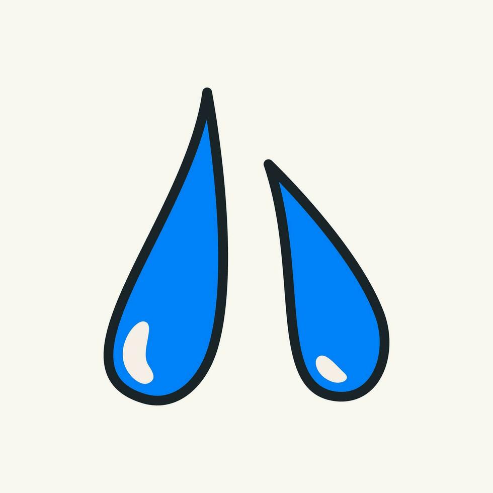 Cartoon vector funny cute Comic characters, drops.