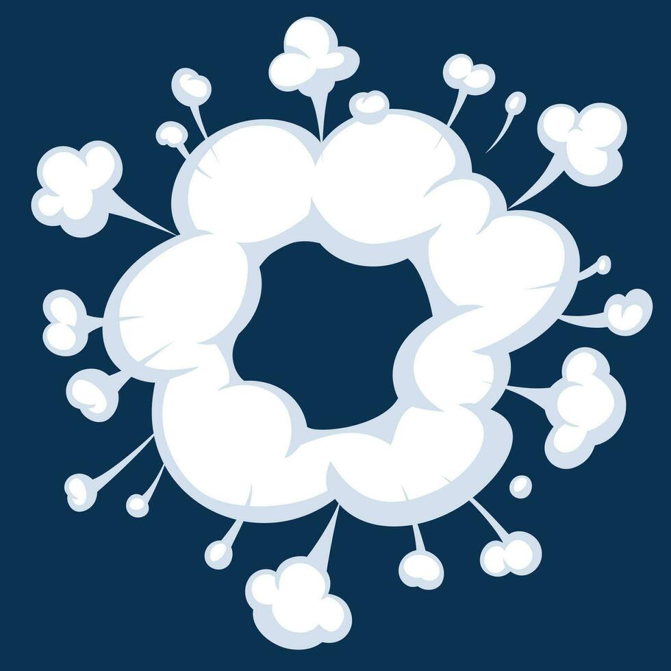 Comic cartoon smoke or cloud, vector speed motion effects