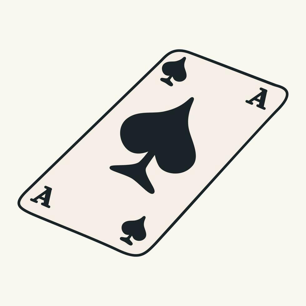 Cartoon vector funny cute Comic characters, ace of spades.
