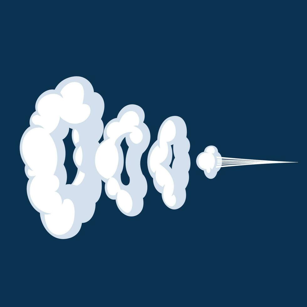 Comic cartoon smoke or cloud, vector speed motion effects