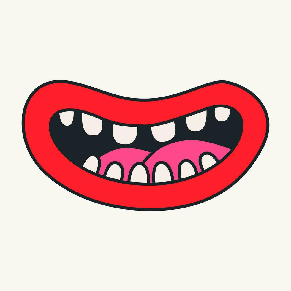 Cartoon vector funny cute Comic characters, mouth.