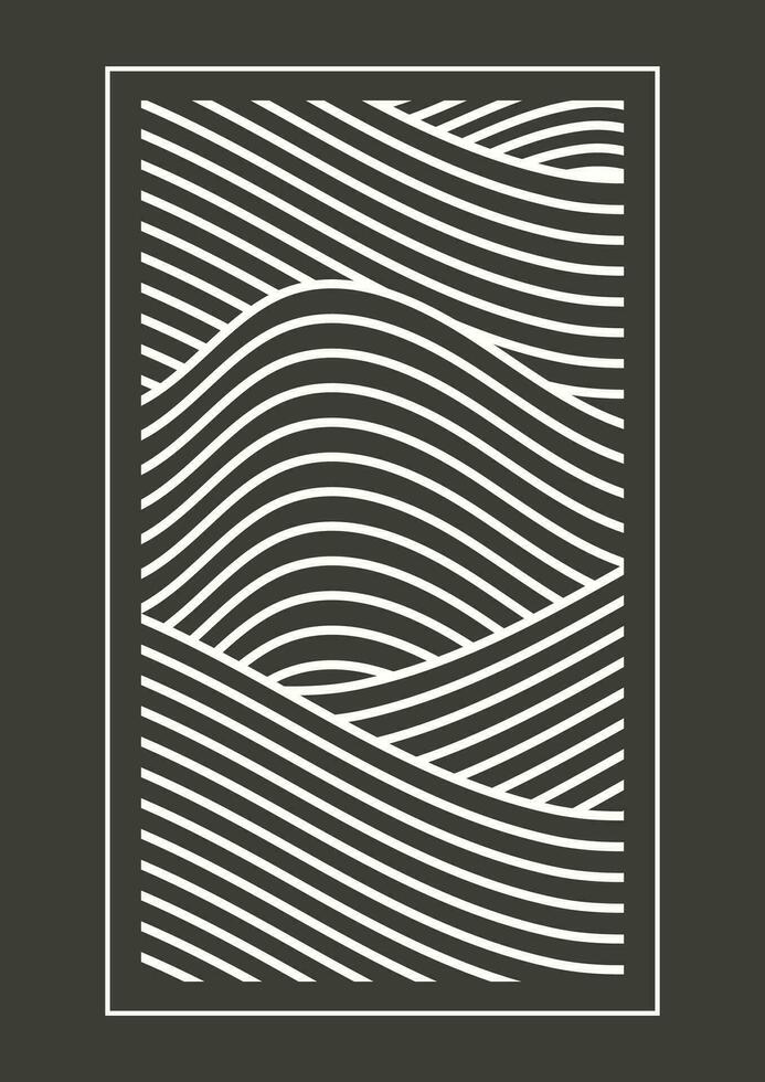 moderno estético geométrico formas póster Arte para impresión. resumen olas Arte. vector