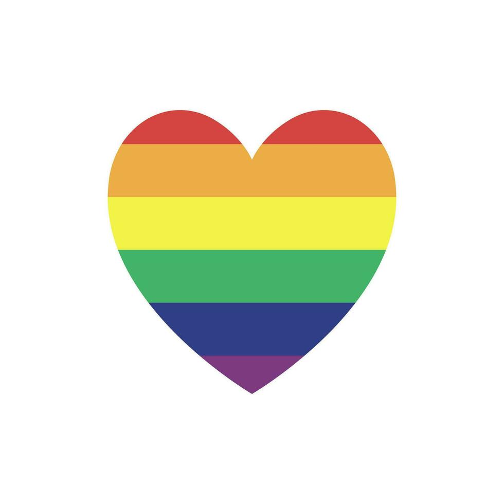 lgbtq orgullo amor símbolo. corazón conformado arco iris bandera corazón. diversidad representación. vector