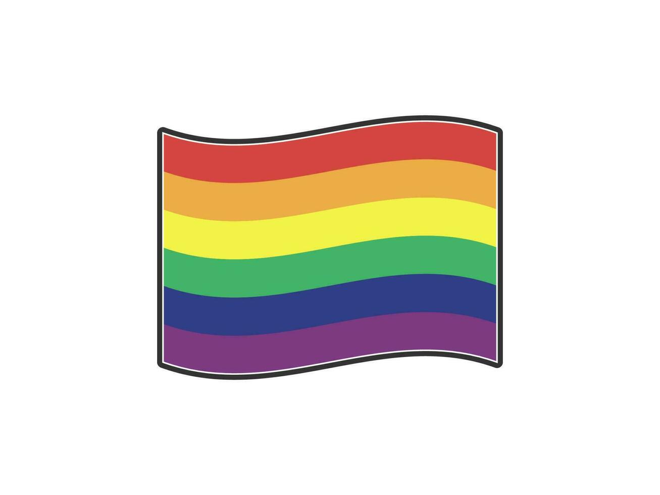 Rainbow flag icon. Pride month symbol. Diversity representation sticker. vector