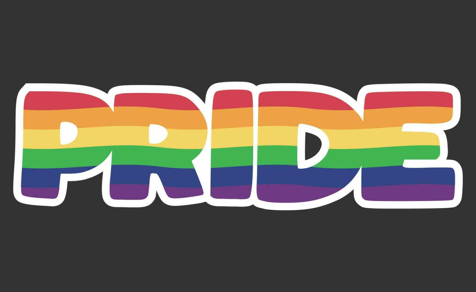 orgullo letras con arco iris bandera colores vector