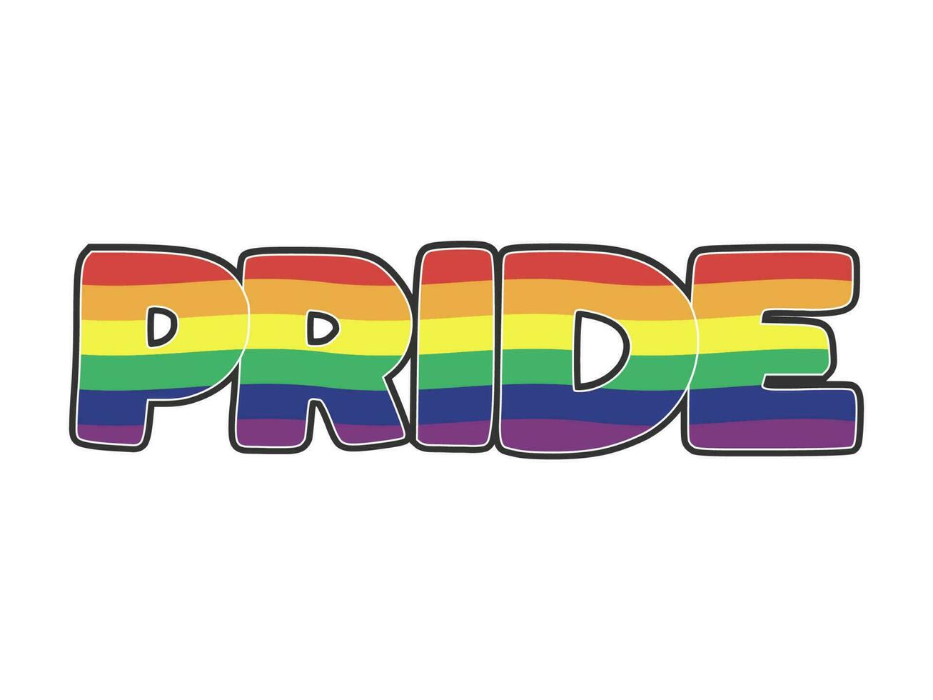 Pride lettering with rainbow flag colors vector