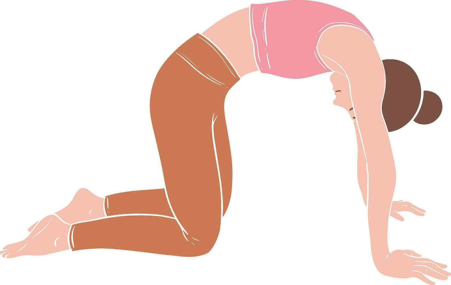 Cat Pose Yoga Illustration vector