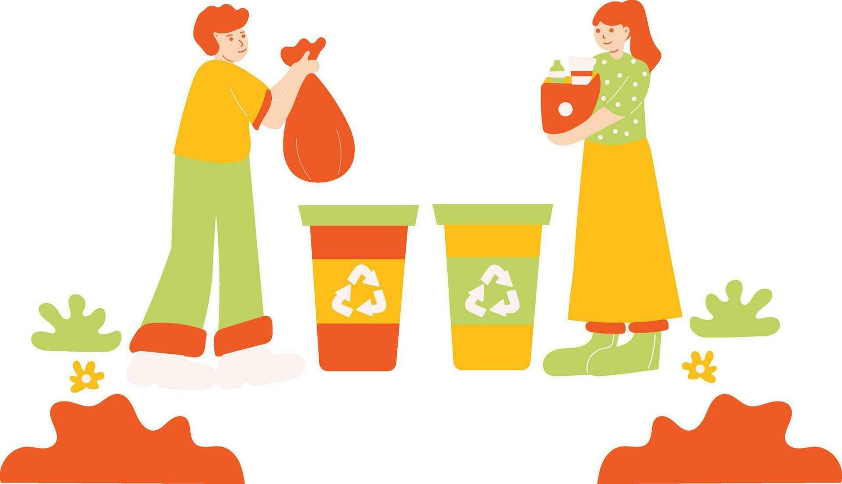 Sorting Waste for Recycling Illustration vector