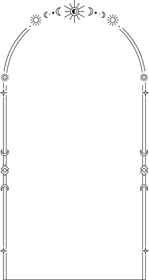 Celestial Monoline Arch Frame Element vector