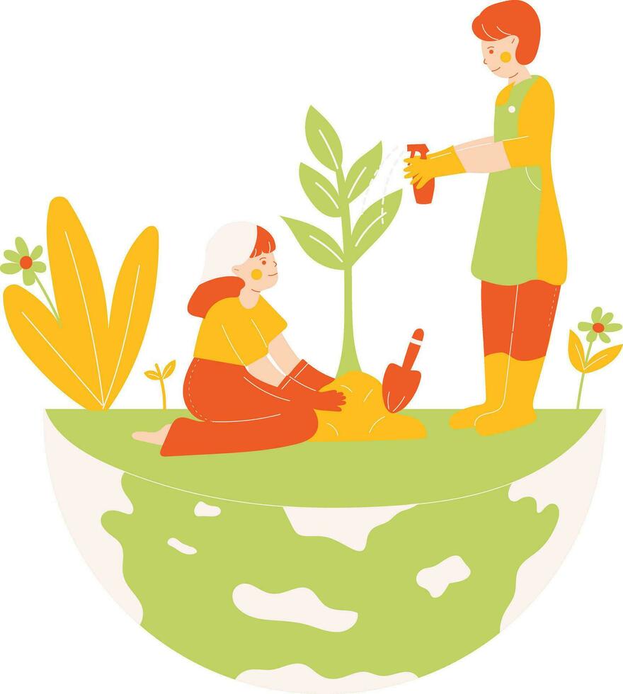 Taking Care of Earth Illustration vector