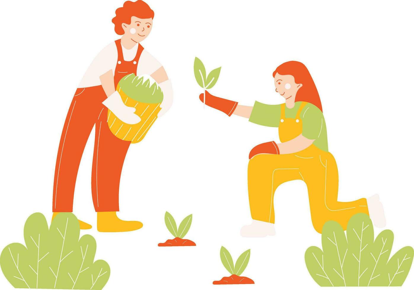 Gardening Hand Drawn Illustration vector