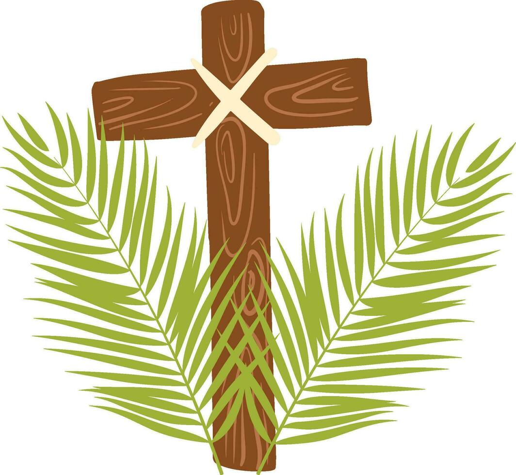 Palm Sunday Cross Illustration vector