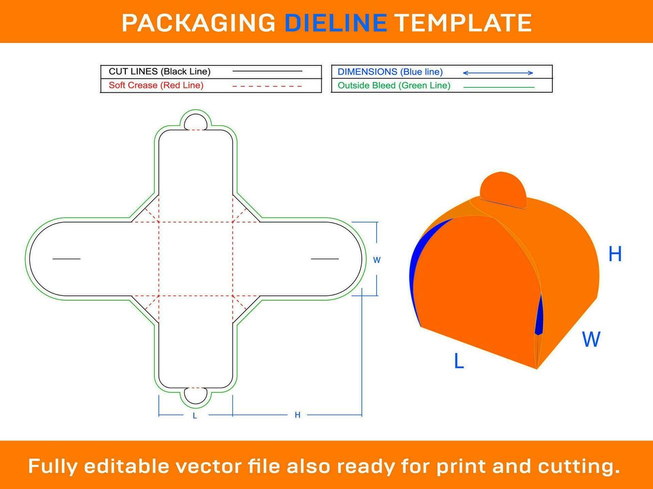 Birthday Party Gift Box, Dieline Template SVG, Ai, EPS, PDF, DXF, JPG, PNG File vector