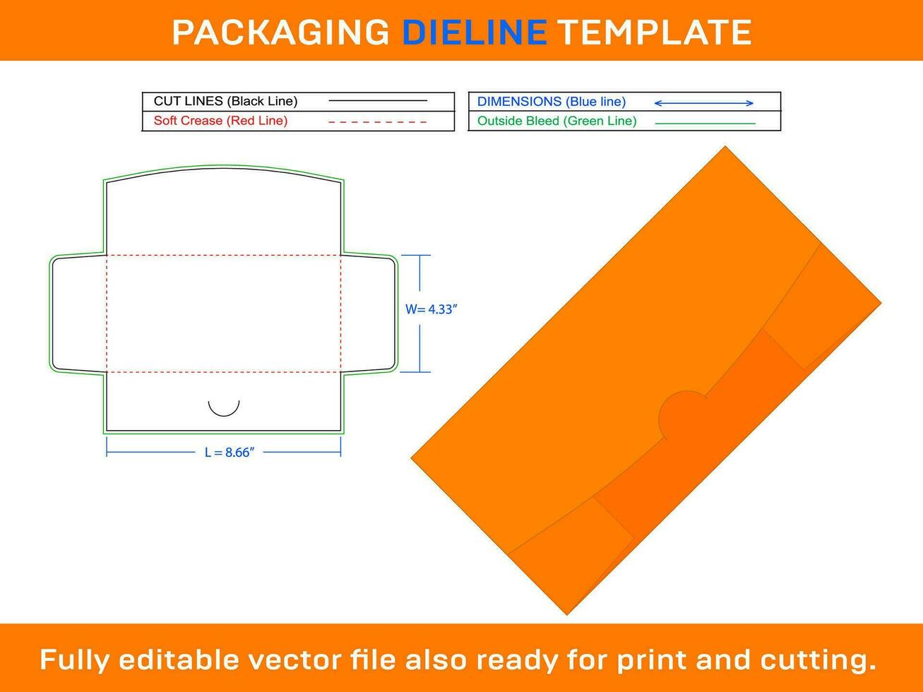 Blank Lock Envelope, Dieline Template, SVG, EPS, PDF, Ai, PNG, JPEG vector