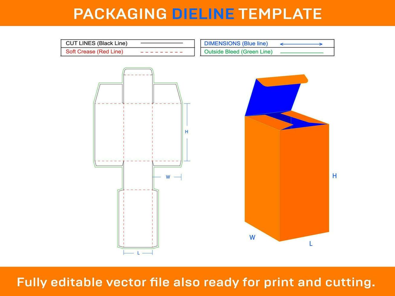 Gift Box Dieline Template vector