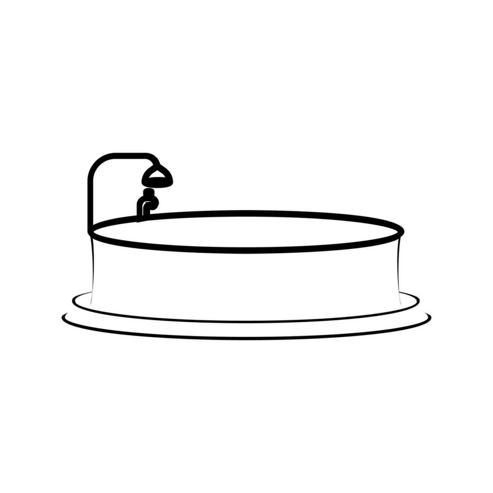 BATHTUB Editable and Resizeable Vector Icon