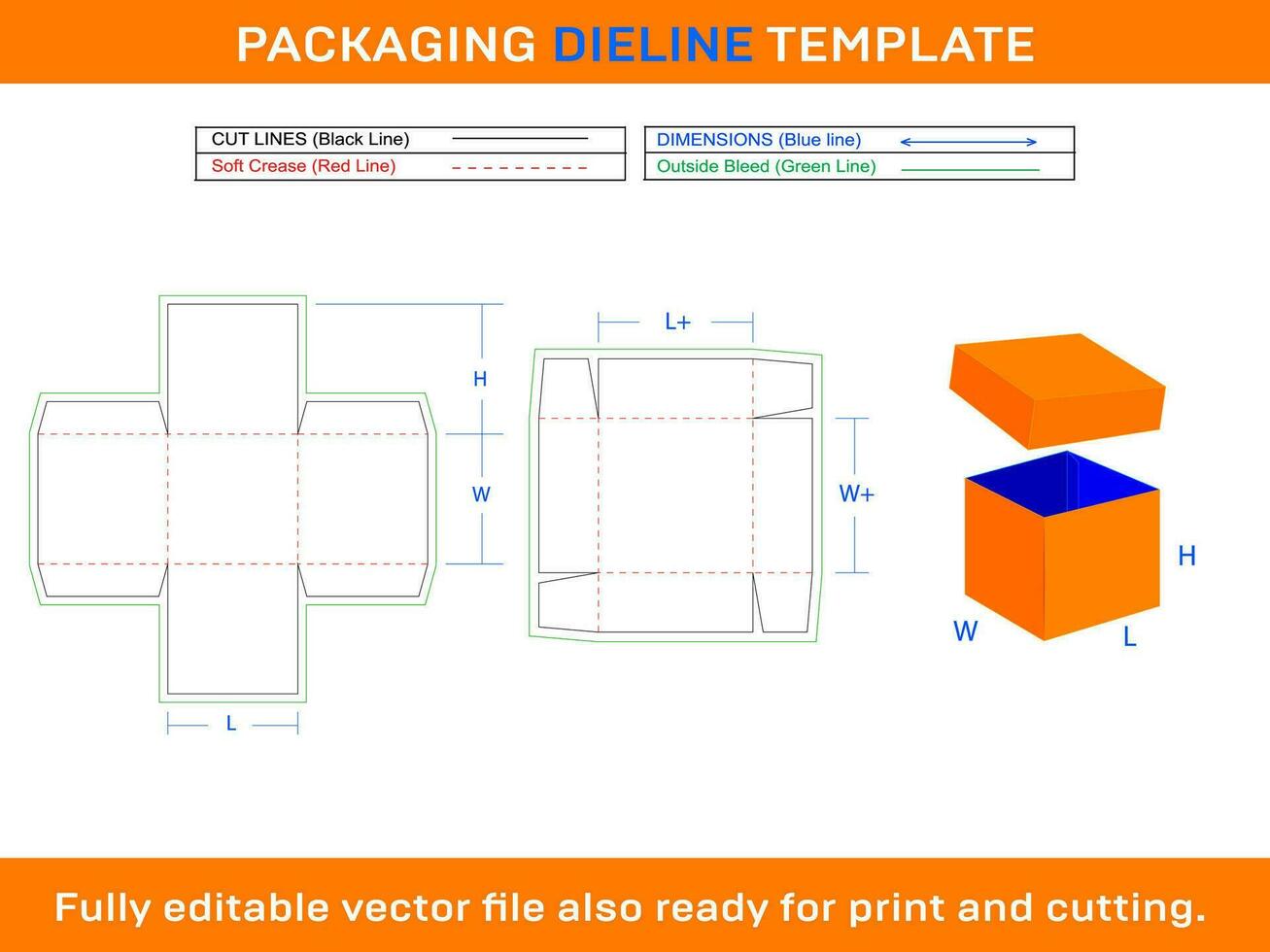 Explasion Box, Storage Box Dieline Template vector