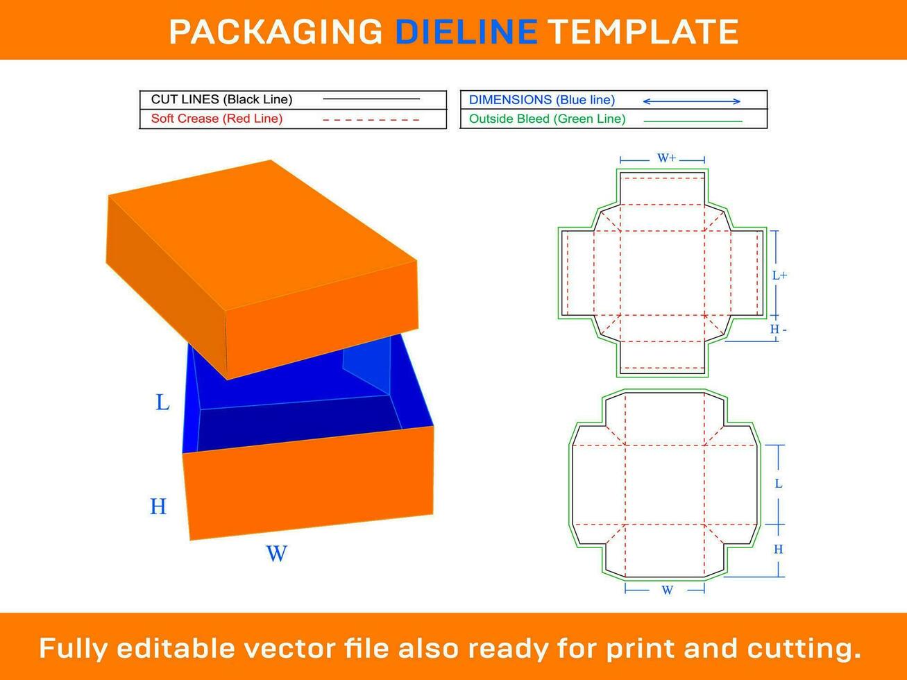 regalo caja plantilla, con tapa dieline modelo svg, ai, eps, pdf, jpeg, png archivos vector