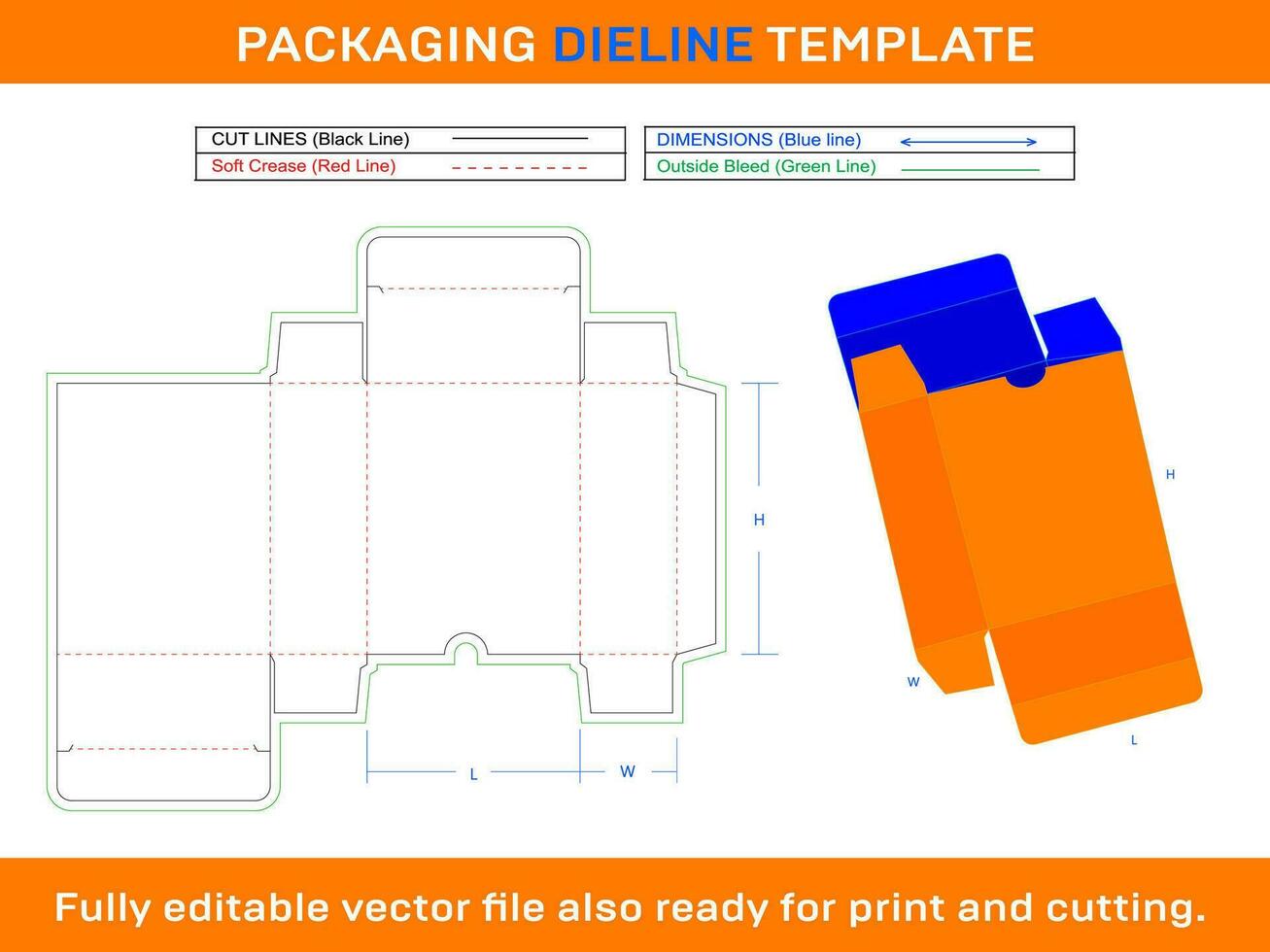 Shop Box Dieline Template vector