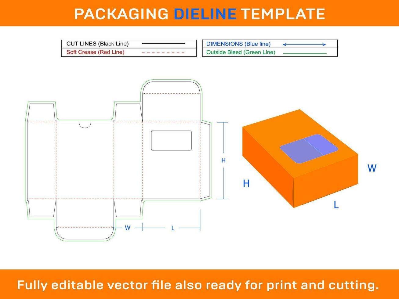Soap Box Window Dieline Template vector