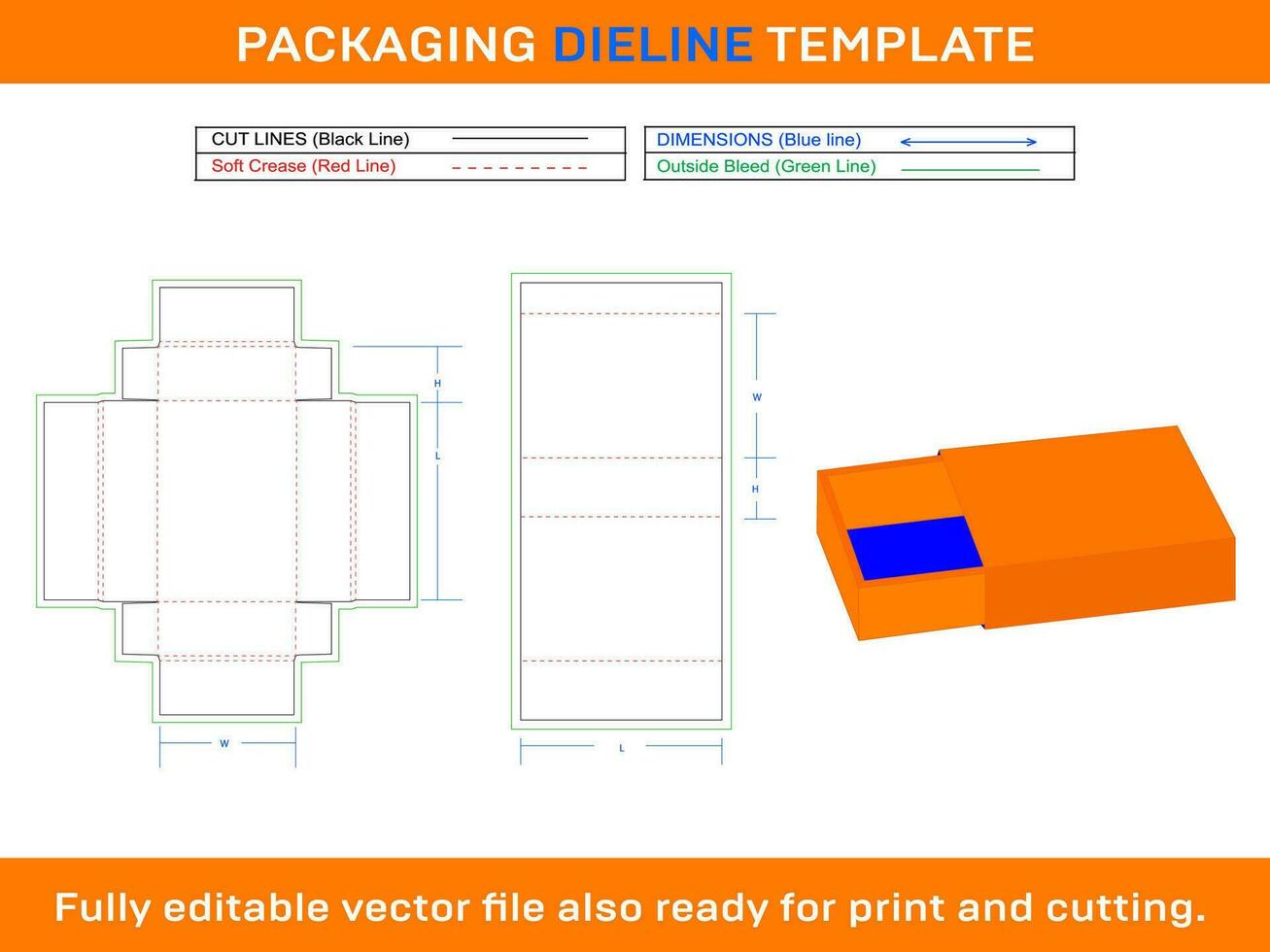 Customized Match Box, Dieline Template vector