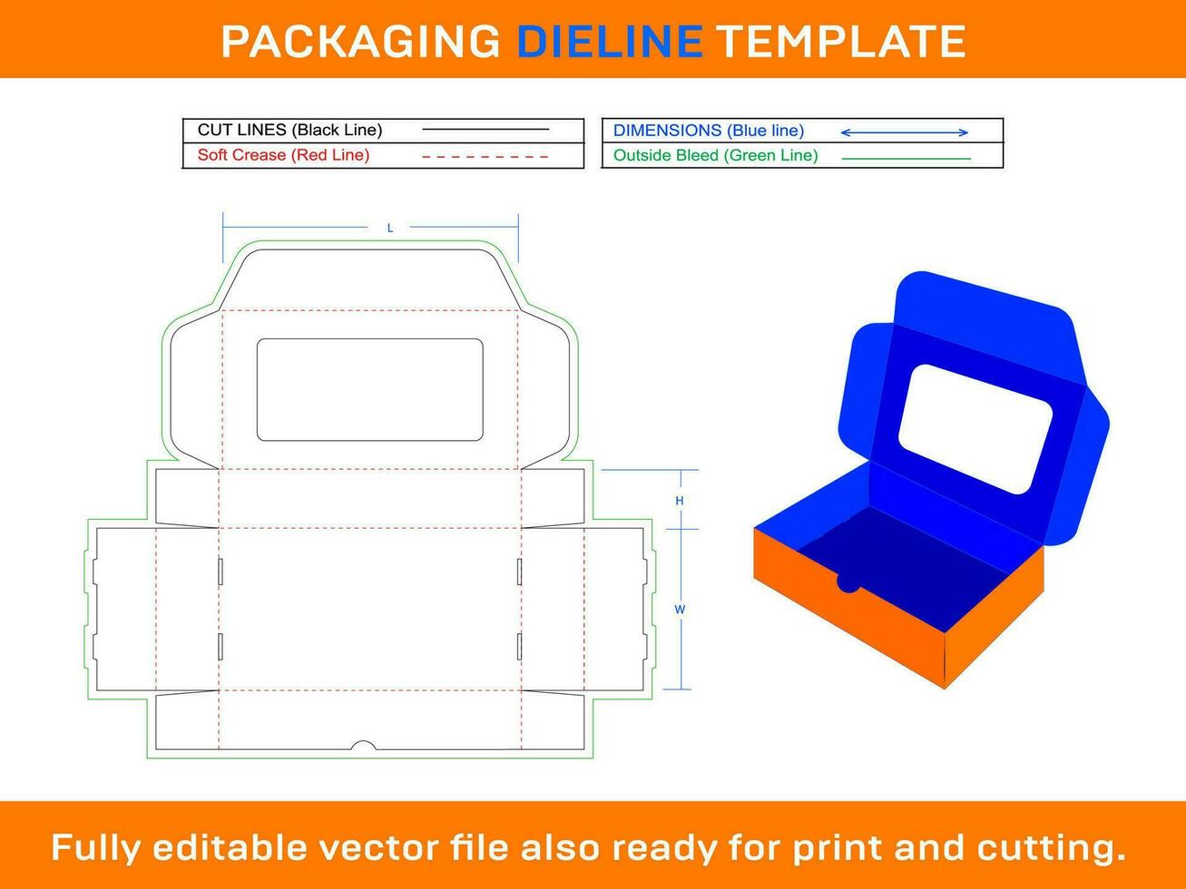 rectángulo caja, regalo caja, dieline modelo vector