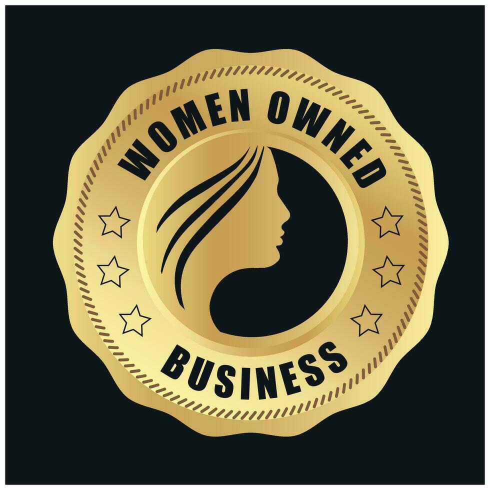 Women Owned Logo. Women Owned vector logo design. Women Owned business logo, Women owned badge, Women owned business icon