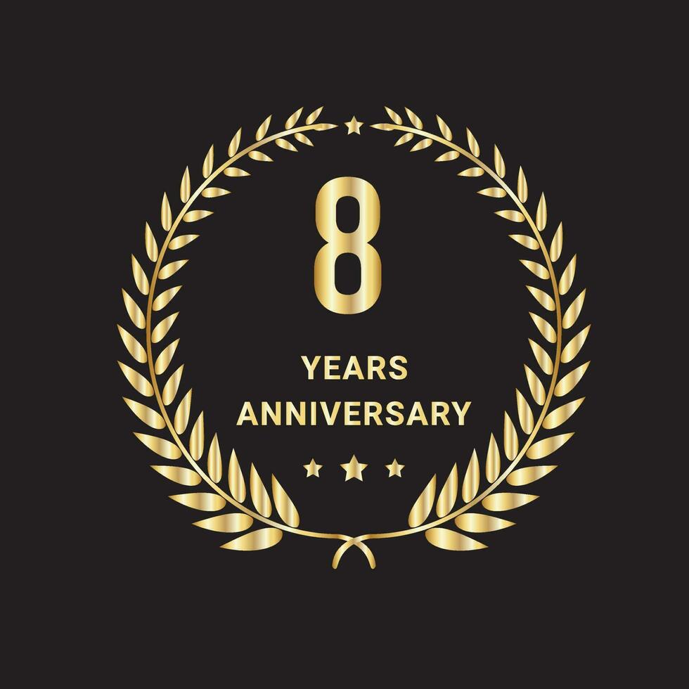 8 año aniversario celebraciones logo, vector y gráfico