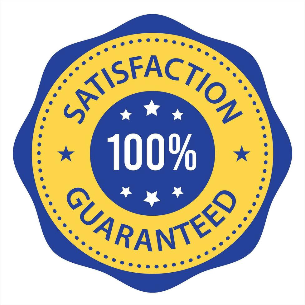 Satisfaction Guaranteed badge, trust badge design, guarantee badge, trusts badge logo vector