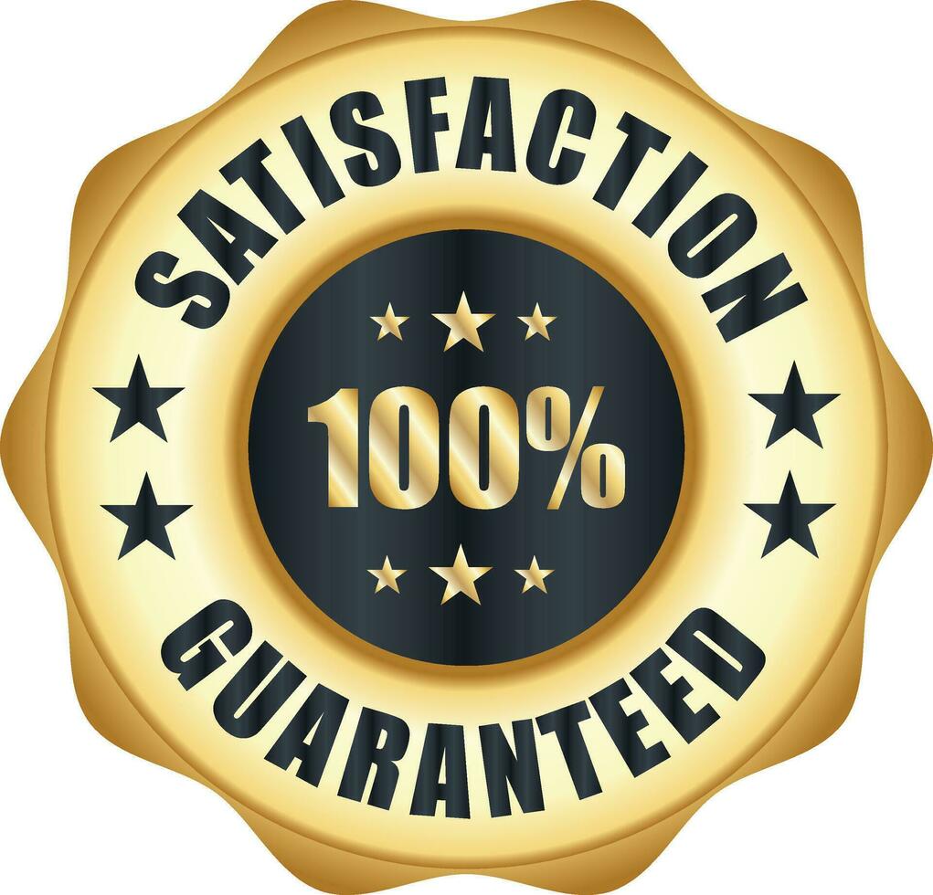 Satisfaction Guaranteed badge, trust badge design, guarantee badge, trusts badge logo vector