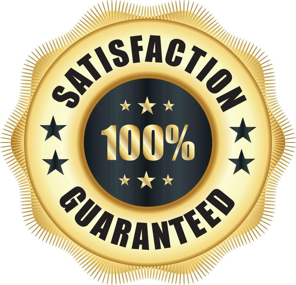 Satisfaction Guaranteed badge, trust badge design, guarantee badge, trusts badge logo vector