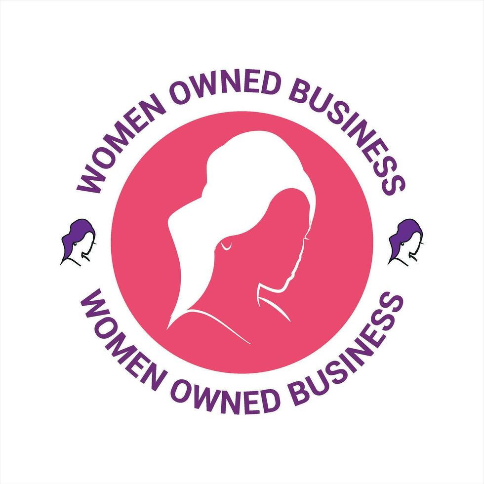 Women Owned Logo. Women Owned vector logo design. Women Owned business logo, Women owned badge, Women owned business icon