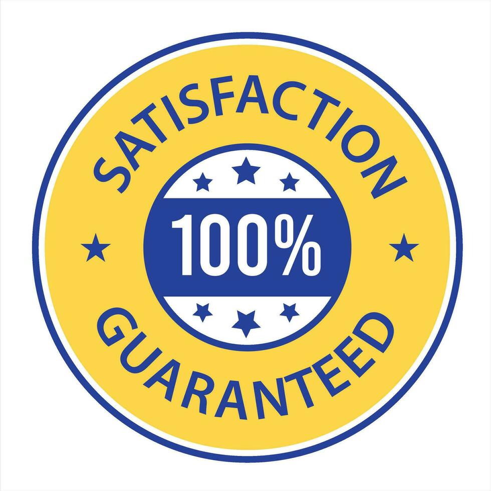 Satisfaction Guaranteed badge, trust badge design, guarantee badge, trusts badge logo vector