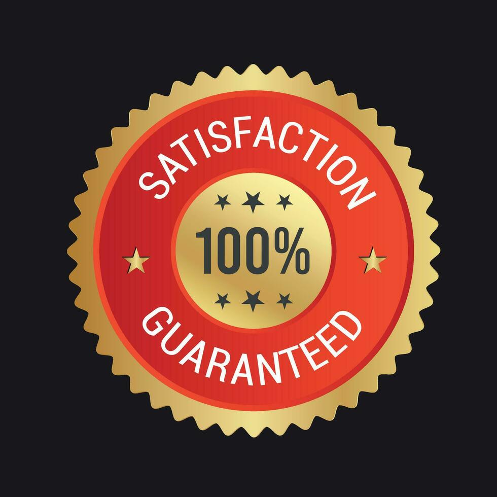 Satisfaction Guaranteed badge, trust badge design, guarantee badge, trusts badge logo vector