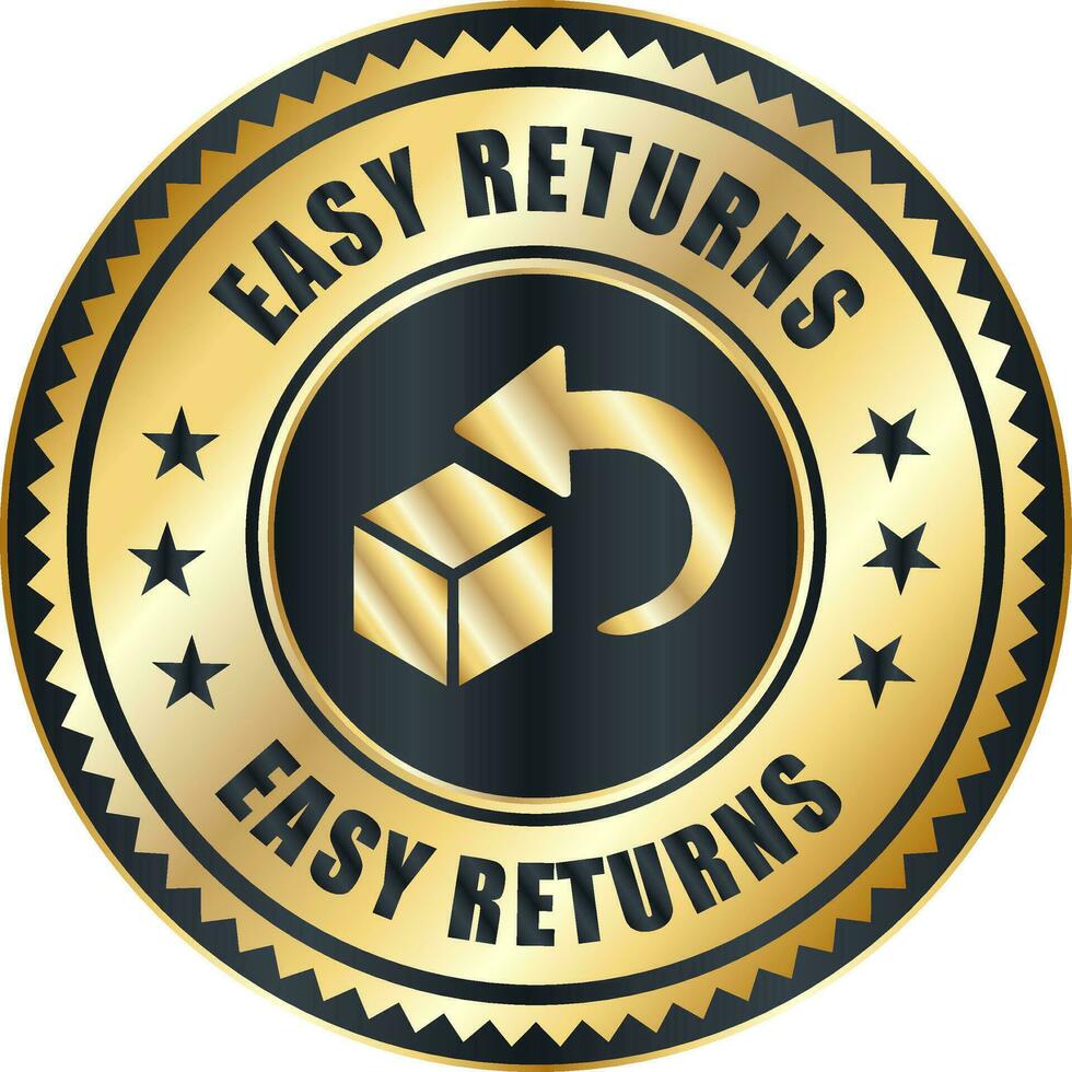 Easy Returns vector logo. trust badges. easy returns icons,