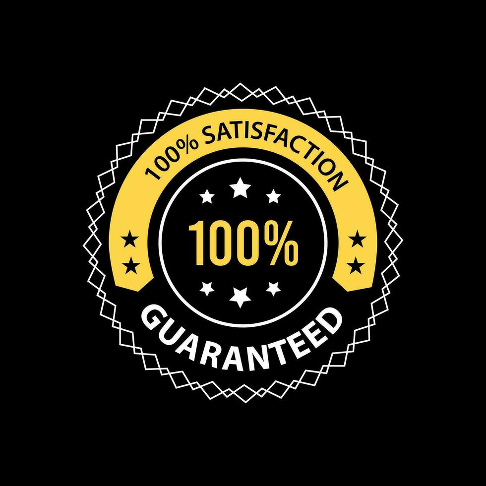 Satisfaction Guaranteed badge, trust badge design, guarantee badge, trusts badge logo vector