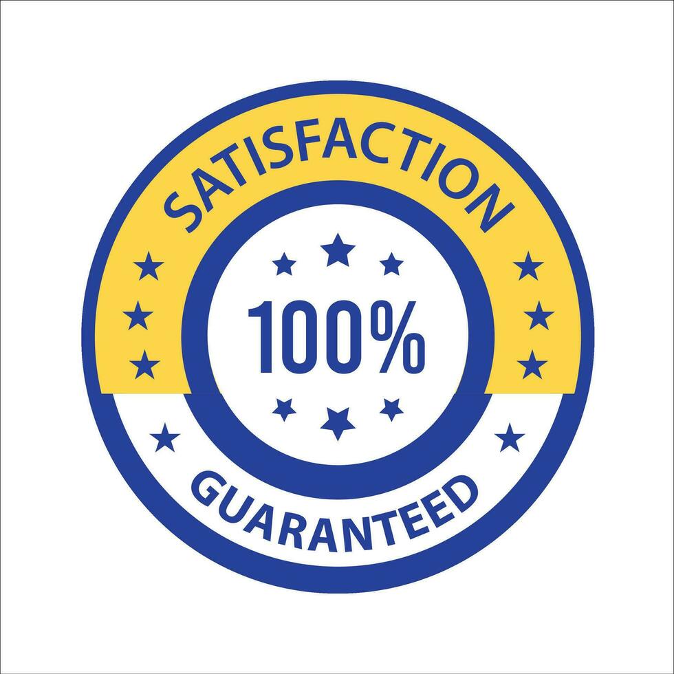 Satisfaction Guaranteed badge, trust badge design, guarantee badge, trusts badge logo vector