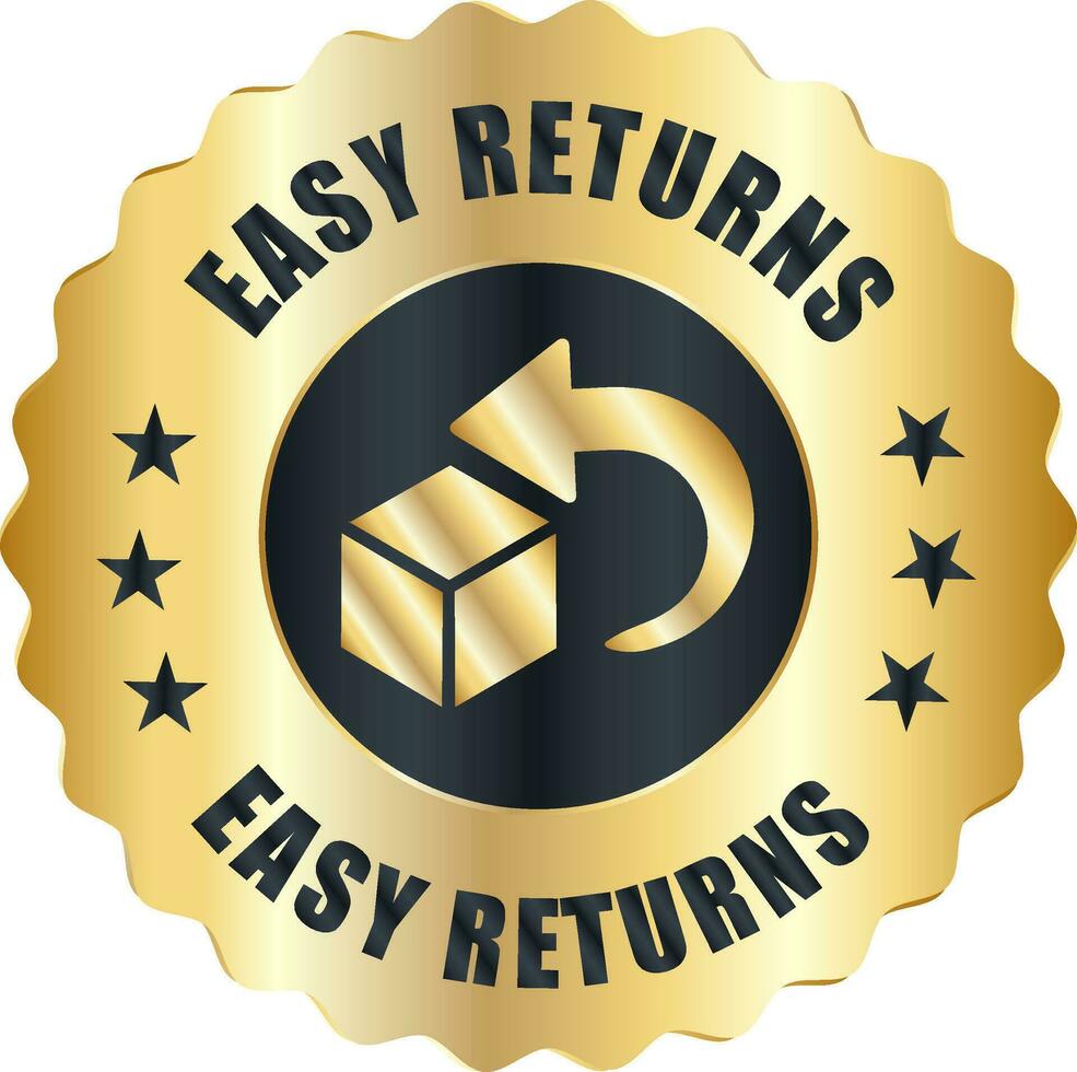 Easy Returns vector logo. trust badges. easy returns icons,