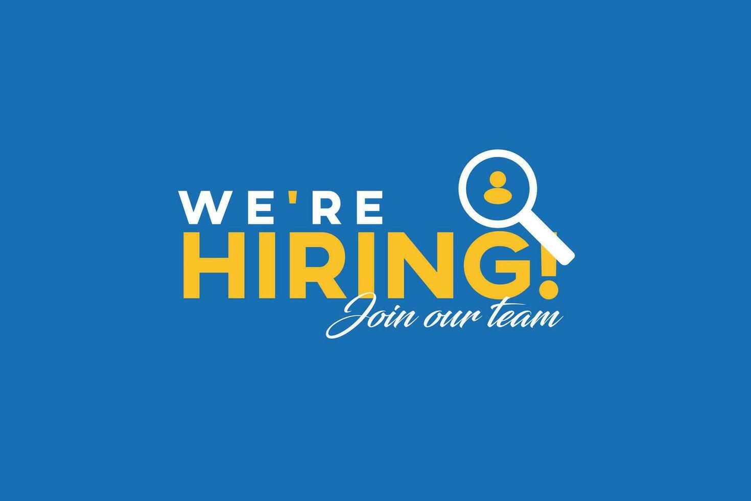 Vector we are hiring banner. hiring recruitment design. we are hiring join our team announcement