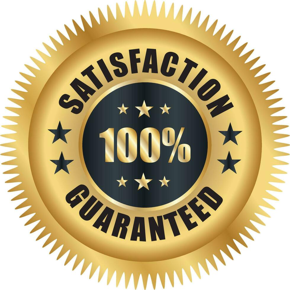Satisfaction Guaranteed badge, trust badge design, guarantee badge, trusts badge logo vector